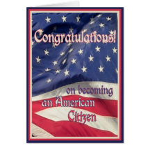 New American Citizen/U.S. Flag Card