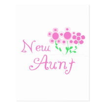 New Aunt Pink Flowers Tshirts and Gifts Postcards