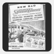 New B&O Budd Built Daylight Speedliners Square Sticker