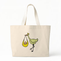 New Baby and Green Stork Tote Bags