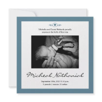 New Baby Birth Announcement Boy Blue