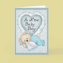 New Baby Boy Bear cards