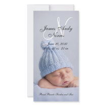 New Baby Boy Birth Announcement Photo Cards