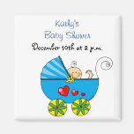 New baby boy in a pram magnets