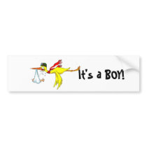 New baby boy Peeing on the stork! Bumper Stickers