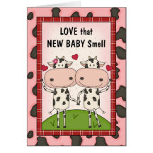 New Baby - Cows for New Parents Greeting Cards