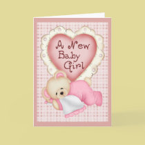 New Baby Girl Bear cards