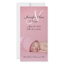 New Baby Girl Birth Announcement Photo Cards