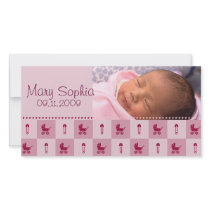 New Baby Girl - Customized Photo Card