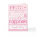 New Baby girl stitched card