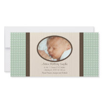 New Baby Pattern Baby Birth Photo Card