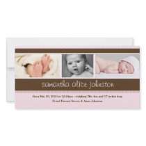 New Baby Photo Announcement Card Personalized Photo Card