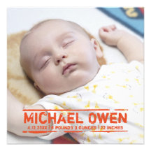 New Baby Stamp  - Birth Card Announcement