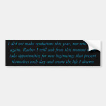 New Beginnings - 2010 Bumper Stickers