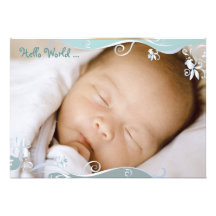 New Beginnings Photo Birth Announcement