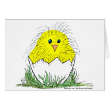 New born chick card