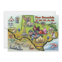 New Braunfels TEXAS Map Card Personalized Announcement