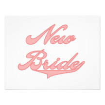 New Bride Pink Tshirts and Gifts Custom Invites