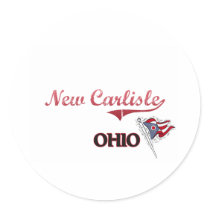 New Carlisle Ohio City Classic Round Stickers