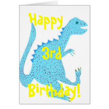 NEW Dancing Dino Birthday Card