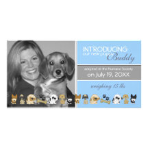 New Dog Adoption Announcement Photo Card Template