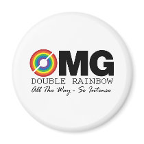 new double rainbow t shirt omg what does it mean? fridge magnet