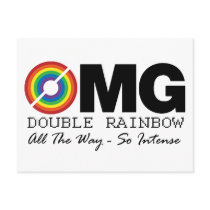 new double rainbow t shirt omg what does it mean? postcards