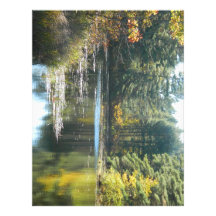 New England Fall Pond Letterhead Design