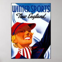 New England Winter Sports Poster
