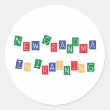New Grandma In Training Round Sticker