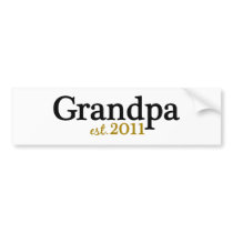 New Grandpa est 2011 Bumper Stickers