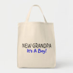 New Grandpa Its A Boy Canvas Bags