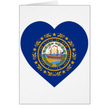 New Hampshire Flag Heart Greeting Cards