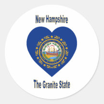 New Hampshire Flag Heart Sticker