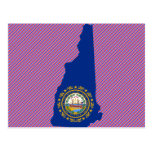 New Hampshire Flag Map Post Card