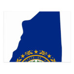 New Hampshire Flag Map Postcard