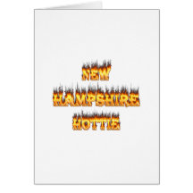 New hampshire hottie fire and flames greeting cards