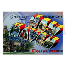 New Haven Connecticut Large Letter Greeting Card