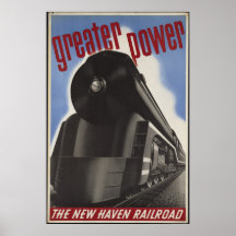 New Haven Train Vintage Travel Poster Ad Retro