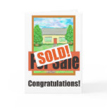 New Home House Sold Paper Greeting Card