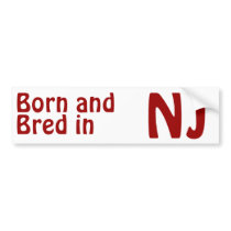 New Jersey Bred (Bumper) Sticker Bumper Stickers