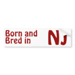 New Jersey Bred (Bumper) Sticker bumper stickers