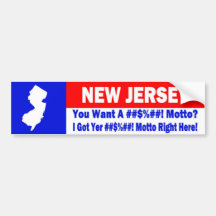 NEW JERSEY BUMPER STICKER