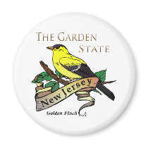 New Jersey Garden State Golden Finch Fridge Magnet