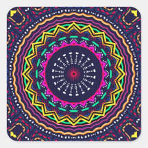 New Linear Multicolors Square Sticker