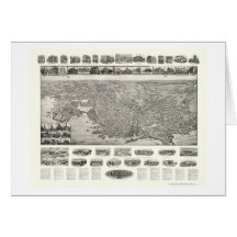 New London, CT Panoramic Map - 1911 Greeting Cards