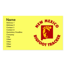 New Mexico Bigfoot Tracker Business Card Templates