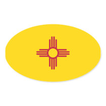 New Mexico Flag Oval Sticker