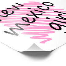 New Mexico Girl with Scribbled New Mexico Map Photographic Print