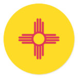 New Mexico State Flag Round Sticker